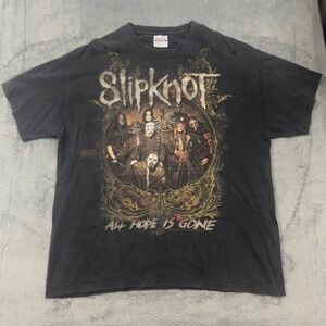 Vintage 2008 Slipknot All Hope Is Gone Band T Shirt Mens Size XL Black Hanes